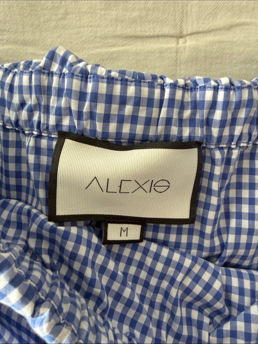 Alexis Blue Gingham Off-Shoulder Ruffle Top - Picture 3 of 4